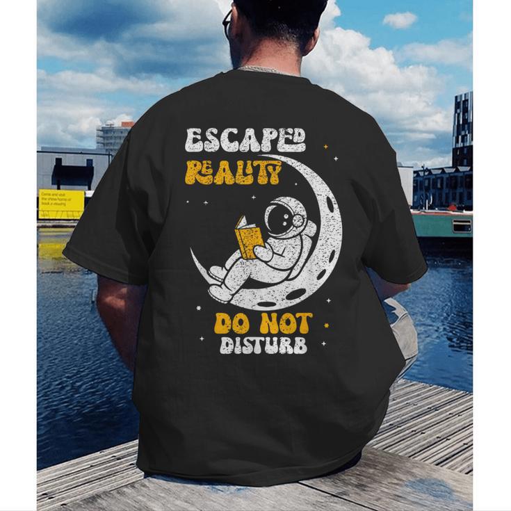 Escaped Reality Do Not Disturb Book Lover Men's Back Print T-Shirt