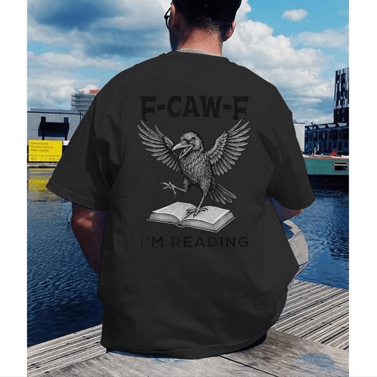 F-Caw-F Crow Book Lovers Vintage Bookish Bird Men's Back Print T-Shirt F-Caw-F Crow Book Lovers Vintage Bookish Bird Men's Back Print T-Shirt