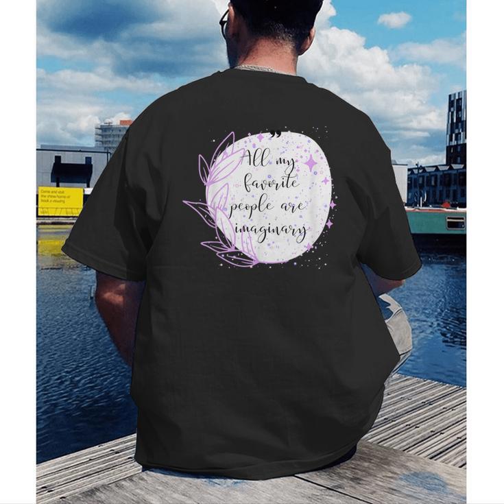 All My Favorite People Are Imaginary Book Lover Idea Men's Back Print T-Shirt