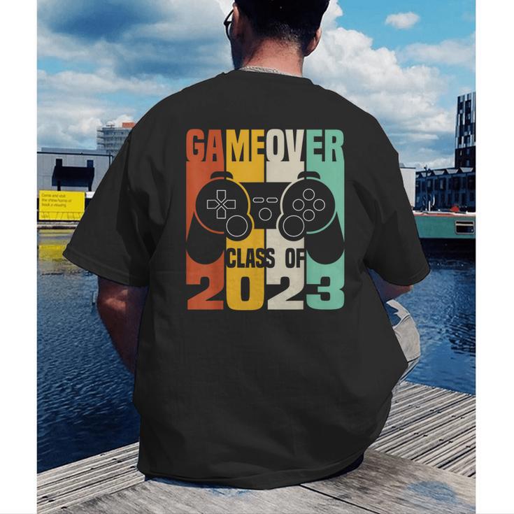 GAME OVER Class Of 2023 Video Games Vintage Graduation Gamer Men's Back Print T-Shirt