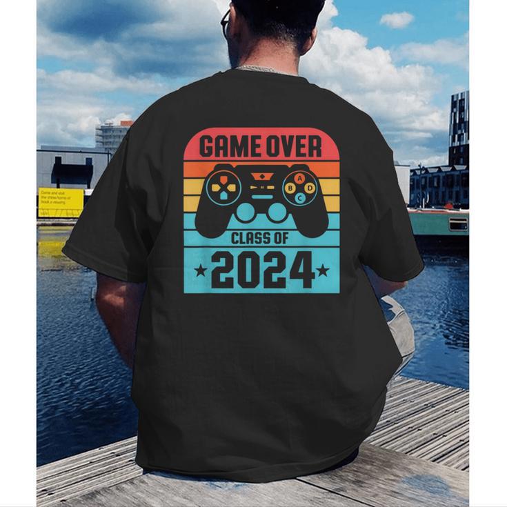Game Over Class Of 2024 Shirt Students Graduation Men's Back Print T-Shirt