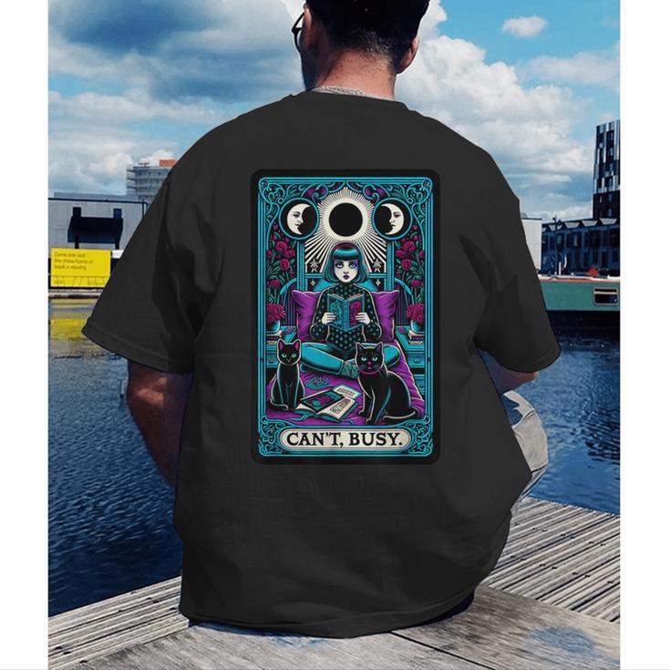 Gothic Girl Tarot Card Introverted Reader And Reading Men's Back Print T-Shirt Gothic Girl Tarot Card Introverted Reader And Reading Men's Back Print T-Shirt