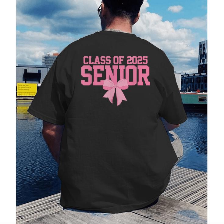 Graduate 2025 Class Of 2025 Senior Coquette Bow Graduation Men's Back Print T-Shirt