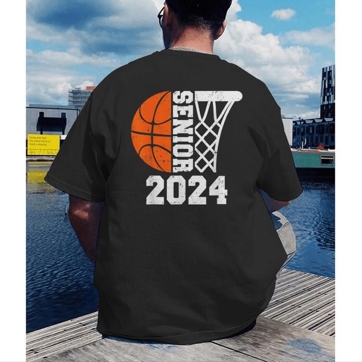 Graduate Senior Class Of 2024 Basketball Player Graduation Men's Back Print T-Shirt