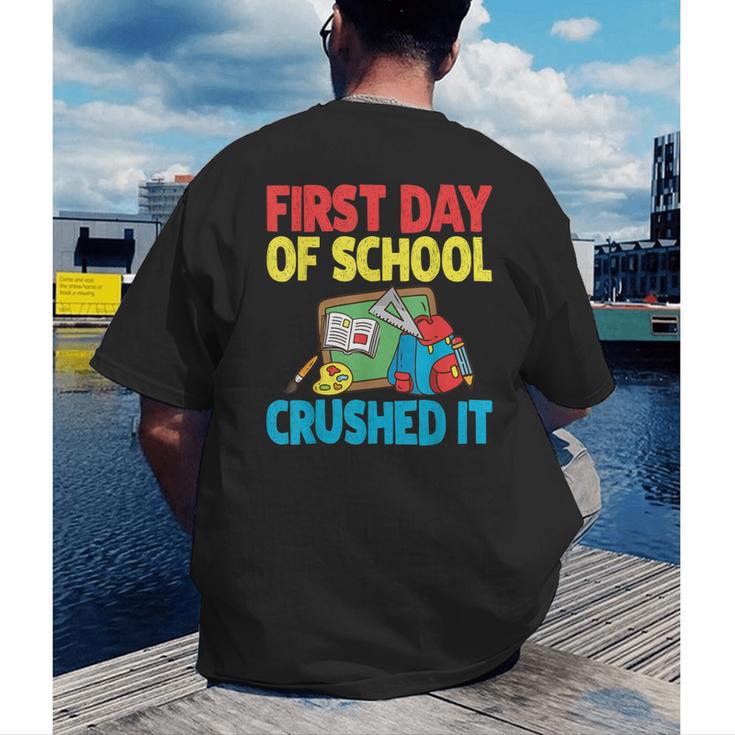 Graduation First Day Of School Crushed It Men's Back Print T-Shirt