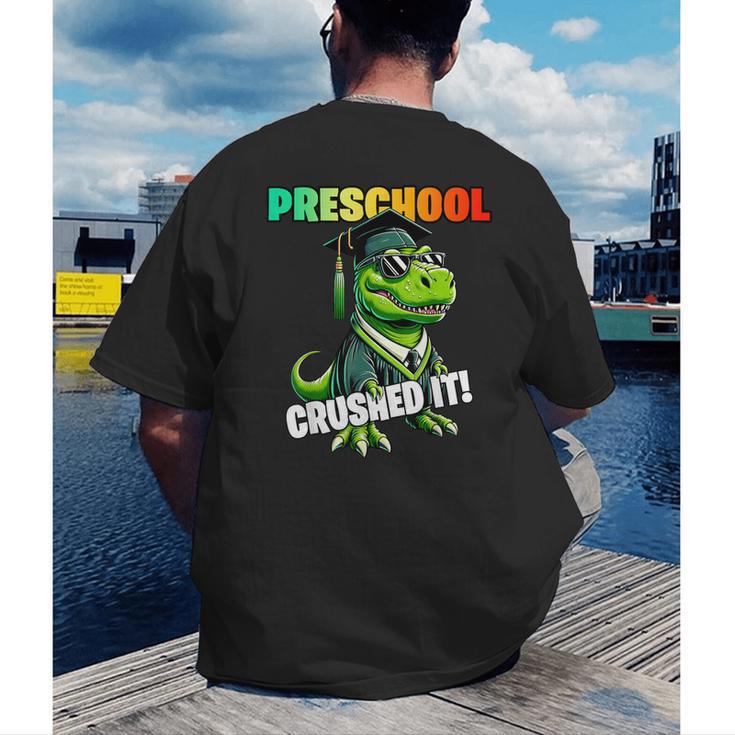 Graduation Preschool DinosaurRex Crushed It Boys Grad Men's Back Print T-Shirt