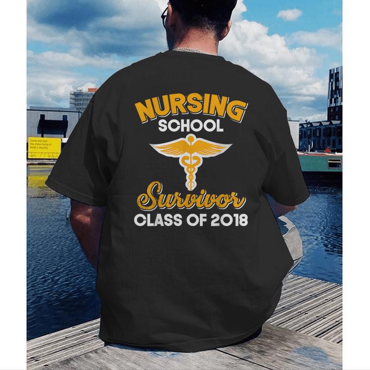 Graduation Shirt Nursing School Survivor Class Of 2018 Tee Men's Back Print T-Shirt