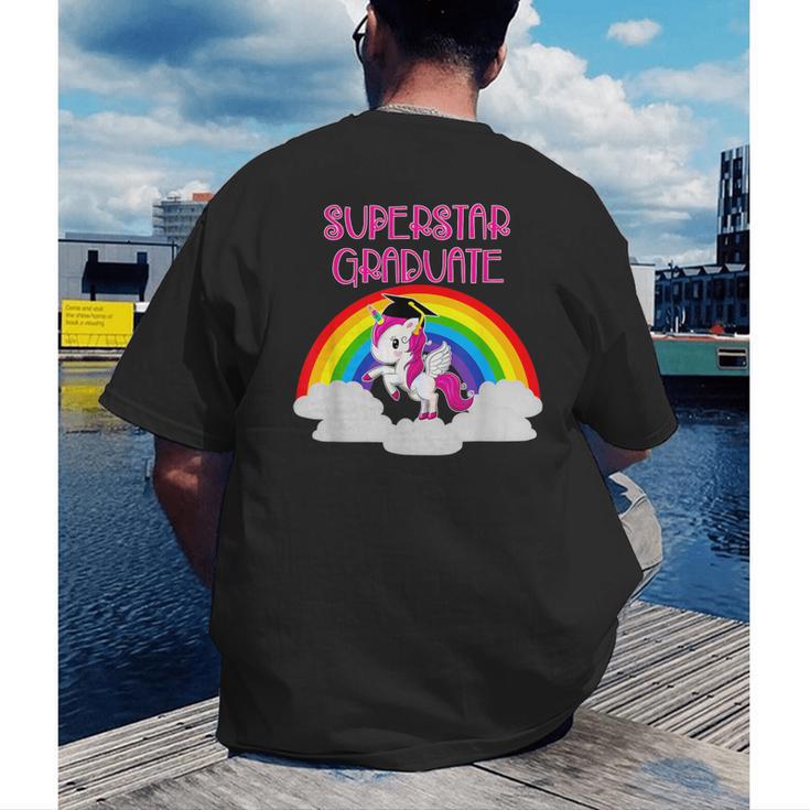 Graduation Unicorn Superstar Magical Colorful Rainbow Tshirt Men's Back Print T-Shirt