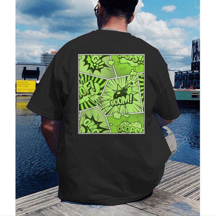 Green Comic Book Green Graphic Men's Back Print T-Shirt