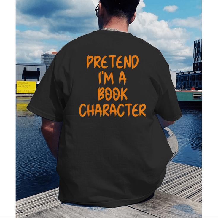 Halloween Pretend I'm Book Character Costume Lazy Adult Kids Men's Back Print T-Shirt