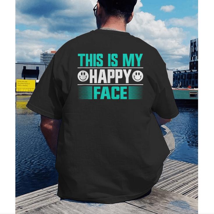 This Is My Happy Face Introvert Men's Back Print T-Shirt This Is My Happy Face Introvert Men's Back Print T-Shirt