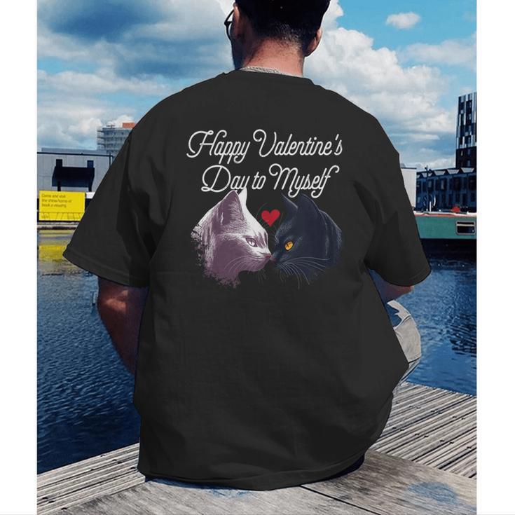 Happy Valentines Day Self Introvert Humor Antisocial Men's Back Print T-Shirt Happy Valentines Day Self Introvert Humor Antisocial Men's Back Print T-Shirt
