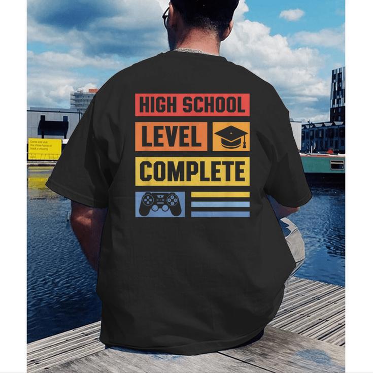 High School Level Complete Class Of 2024 Senior Graduation Men's Back Print T-Shirt