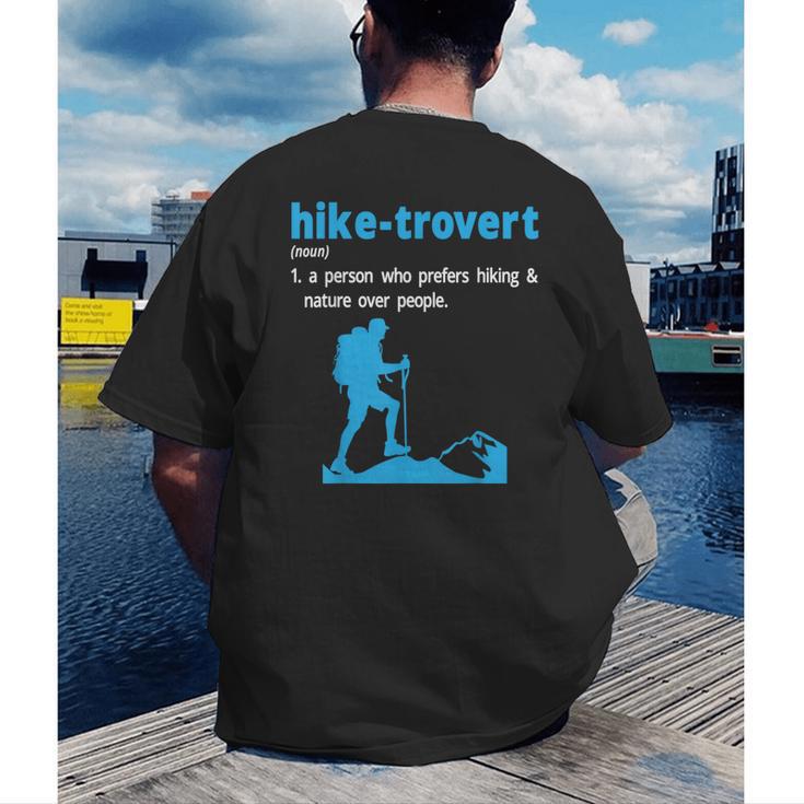Hike-Trovert Hiking Humor Definition Introvert Men's Back Print T-Shirt