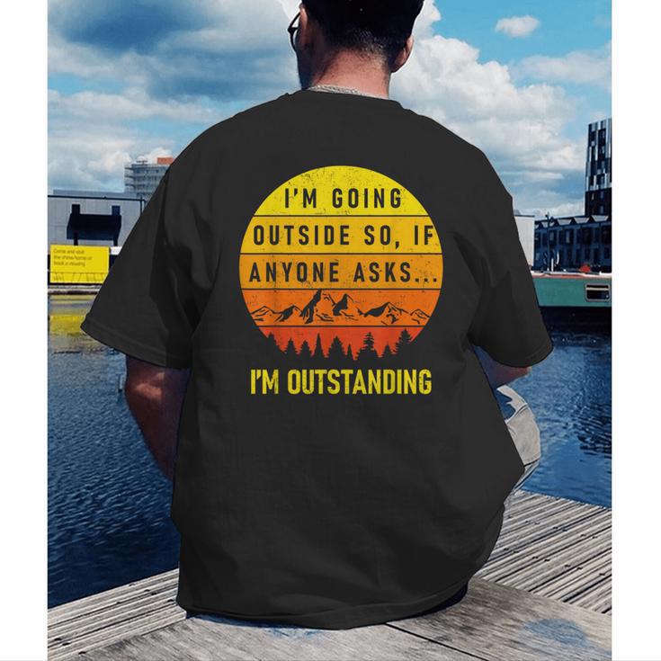 I'm Outstanding Retro Introvert Mountain Trip Lover Men's Back Print T-Shirt I'm Outstanding Retro Introvert Mountain Trip Lover Men's Back Print T-Shirt
