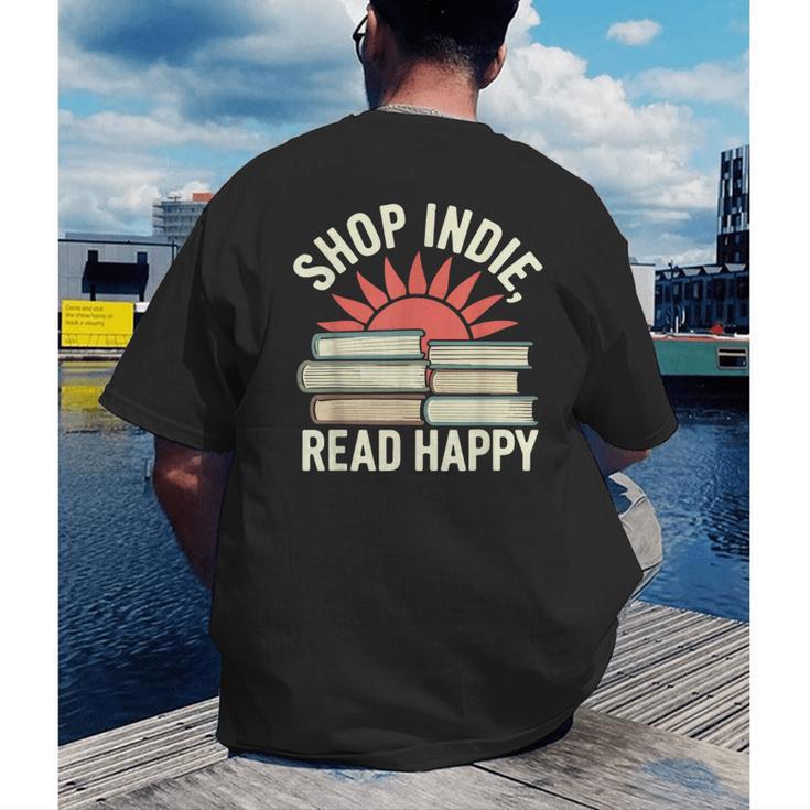 Independent Bookstore Fans Shop Local Literary Community Men's Back Print T-Shirt Independent Bookstore Fans Shop Local Literary Community Men's Back Print T-Shirt