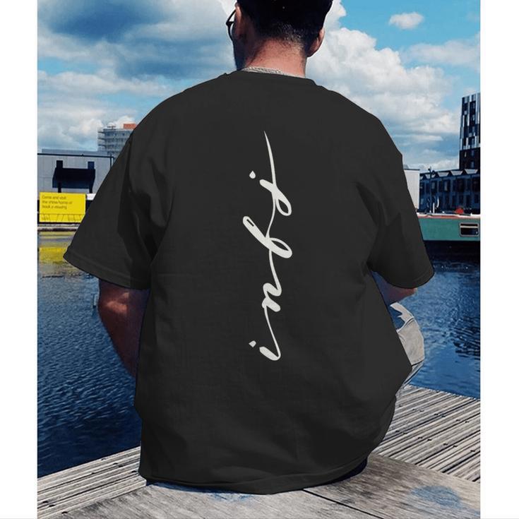INFJ Introvert Personality Psychology Vertical Writing Men's Back Print T-Shirt INFJ Introvert Personality Psychology Vertical Writing Men's Back Print T-Shirt