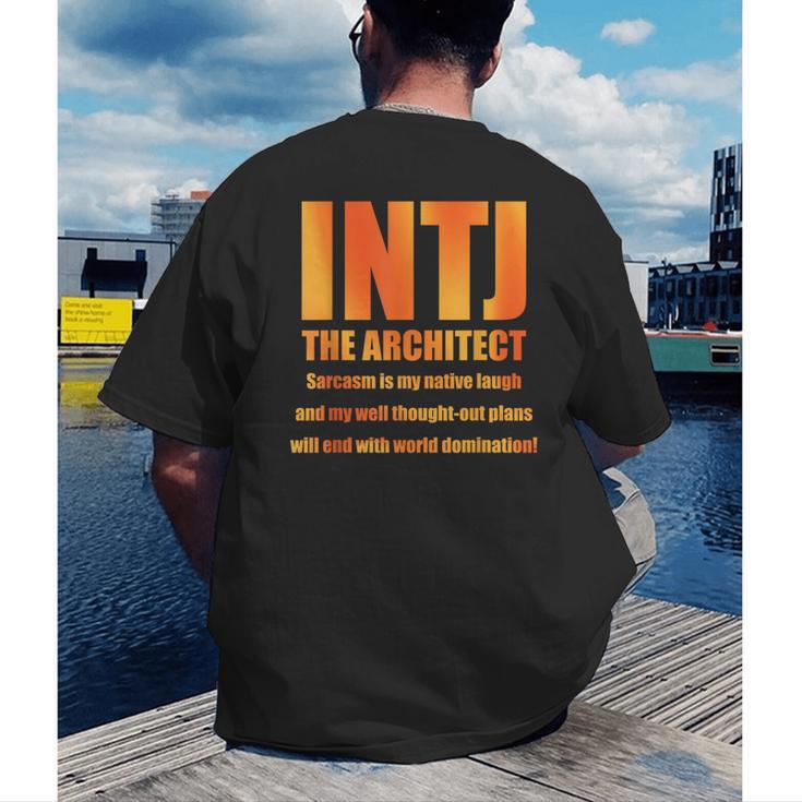 INTJ Architect Personality Introvert Sarcastic Orange Men's Back Print T-Shirt INTJ Architect Personality Introvert Sarcastic Orange Men's Back Print T-Shirt