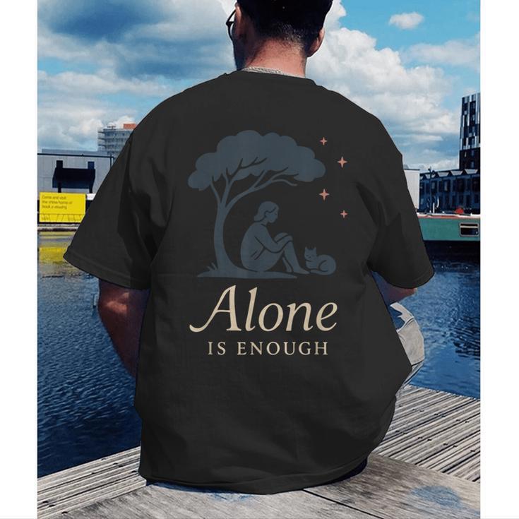 Introvert Alone Is Enough Social Battery Low Antisocial Men's Back Print T-Shirt Introvert Alone Is Enough Social Battery Low Antisocial Men's Back Print T-Shirt