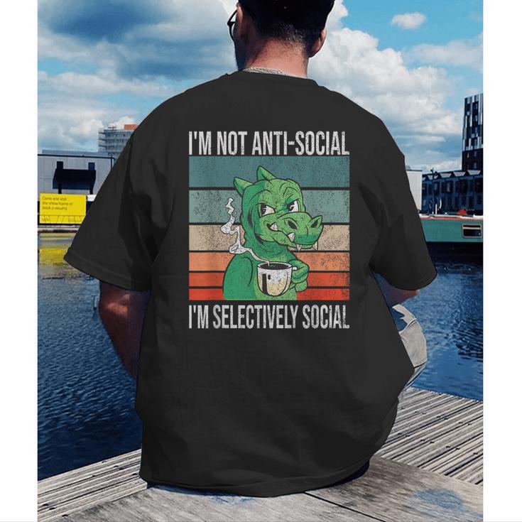 Introvert Selectively Social Anti-Social Shy Men's Back Print T-Shirt Introvert Selectively Social Anti-Social Shy Men's Back Print T-Shirt