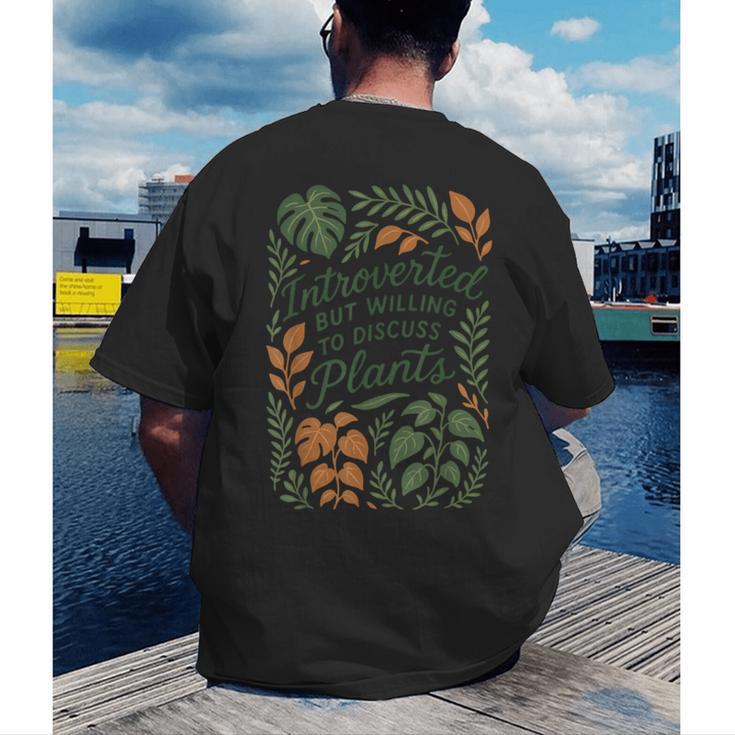 Introverted But Willing To Discuss Plants Botanical Men's Back Print T-Shirt Introverted But Willing To Discuss Plants Botanical Men's Back Print T-Shirt