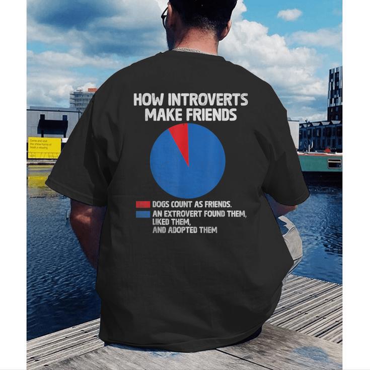 How Introverts Make Friends Sayings For Introverts Men's Back Print T-Shirt How Introverts Make Friends Sayings For Introverts Men's Back Print T-Shirt