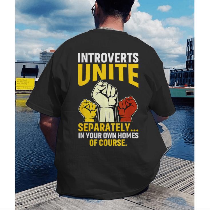 Introverts Unite Introvert Antisocial Anti Social Men's Back Print T-Shirt Introverts Unite Introvert Antisocial Anti Social Men's Back Print T-Shirt