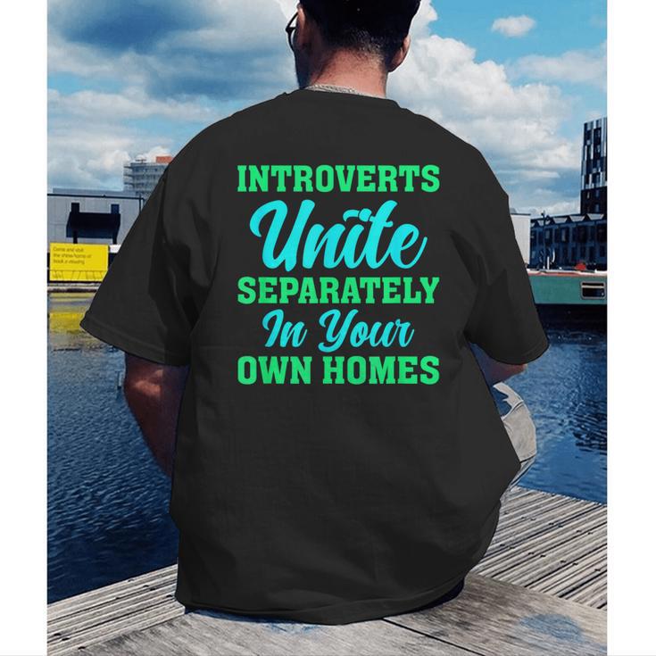 Introverts Unite Introvert Antisocial Sarcasm Anti Social Men's Back Print T-Shirt Introverts Unite Introvert Antisocial Sarcasm Anti Social Men's Back Print T-Shirt