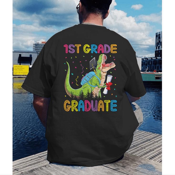 Kids 1st Grade Graduate Dinosaur Trex 1st Grade Graduation Men's Back Print T-Shirt