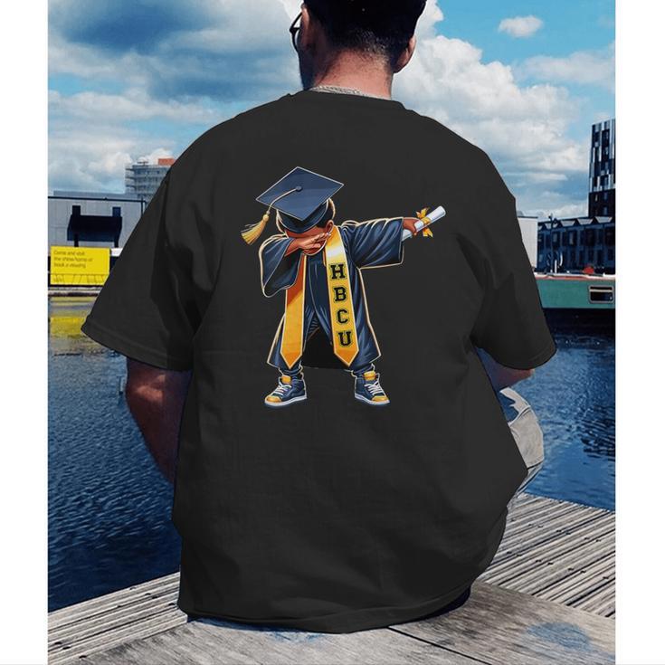 Kids HBCU Boys Grad Dabbing Graduation Men's Back Print T-Shirt