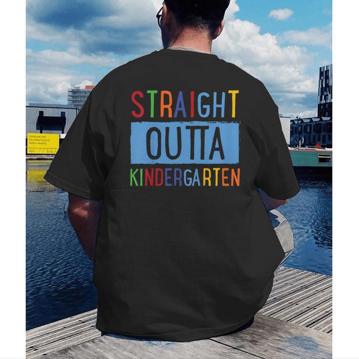 Kids STRAIGHT OUTTA KINDERGARTEN T-SHIRT FUNNY GRADUATION GIFT Men's Back Print T-Shirt