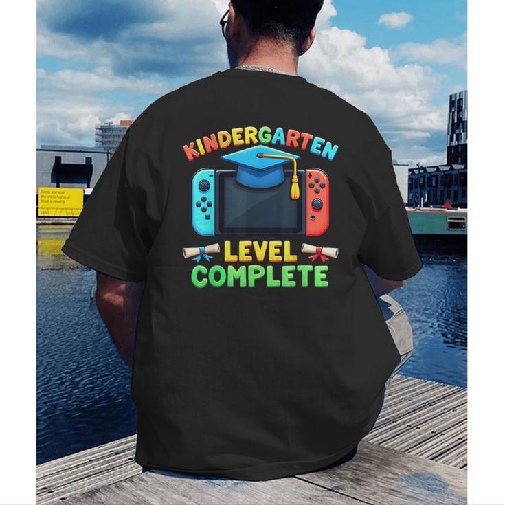 Kindergarten Level Complete Graduation Class 2025 Gamer Boys Men's Back Print T-Shirt