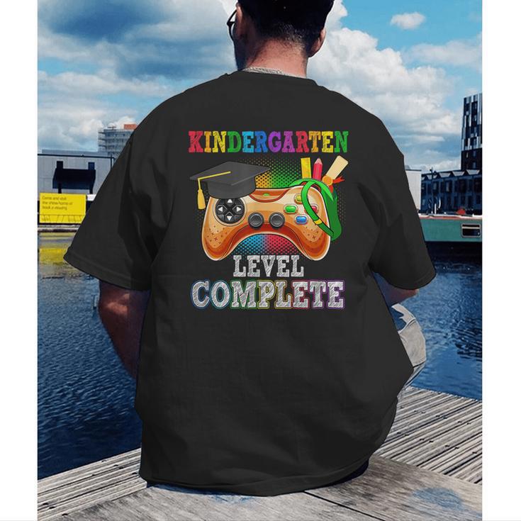 Kindergarten Level Complete Last Day Of School Graduation Men's Back Print T-Shirt