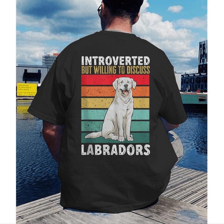 Labrador Retriever Introvert White Lab Men's Back Print T-Shirt