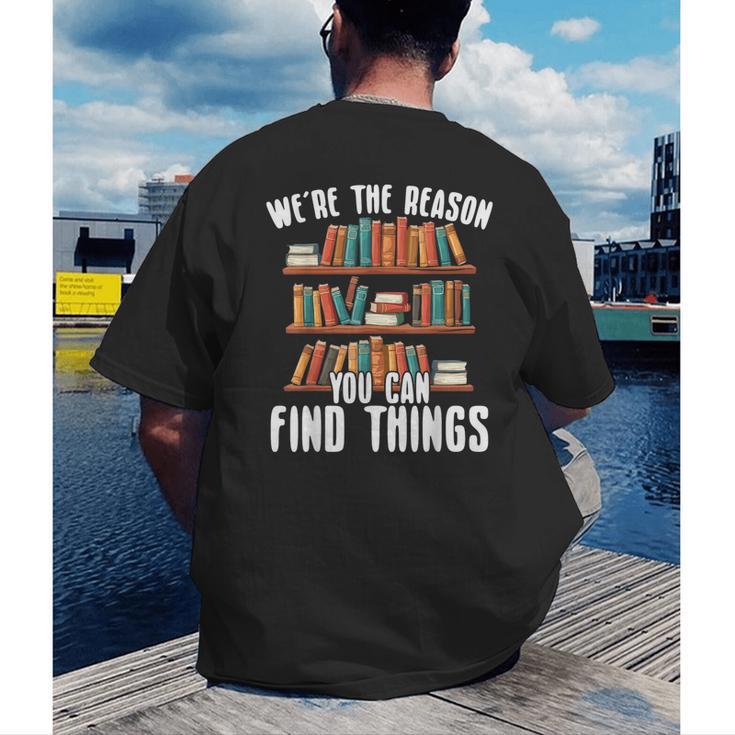 Librarian Reading Books Lover Library Men's Back Print T-Shirt