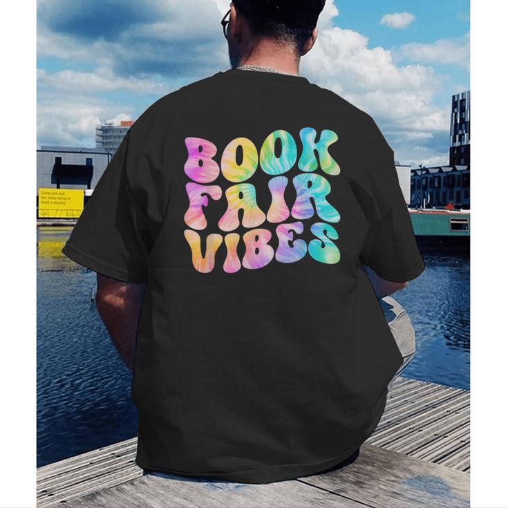 Library Book Fair Vibe Tie Dye School Reading Nostalgic Men's Back Print T-Shirt