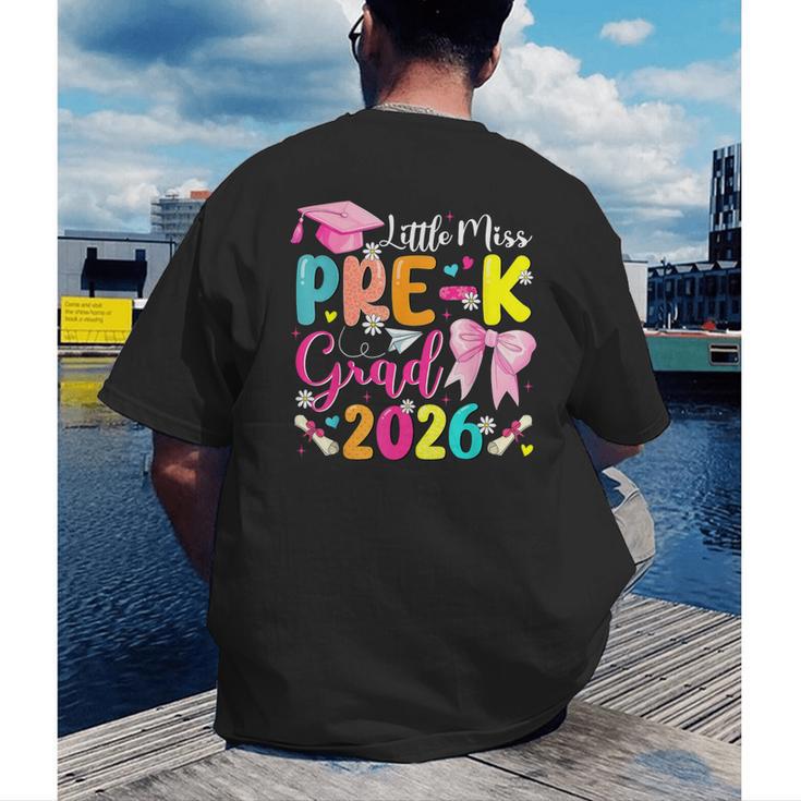 Little Miss Pre-K Grad 2026 Preschool Graduation Kids Girls Men's Back Print T-Shirt