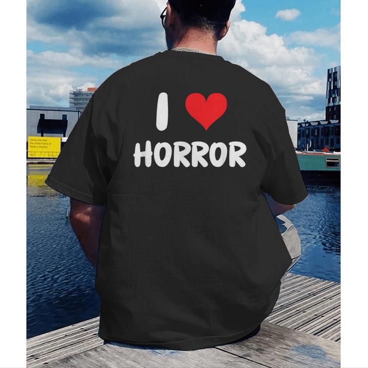 I Love Horror Heart Movies TV Show Books Writing Read Men's Back Print T-Shirt