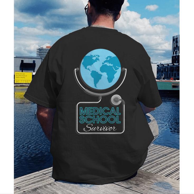 Medical School Survivor Med Graduation Men's Back Print T-Shirt