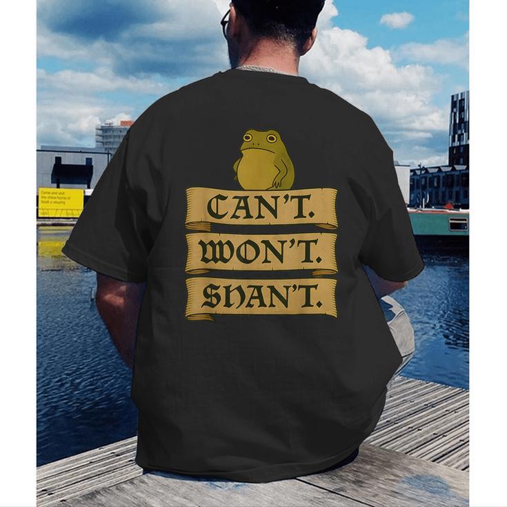 Medieval Frog Meme Sarcastic Introvert Humor Fantasy Men's Back Print T-Shirt Medieval Frog Meme Sarcastic Introvert Humor Fantasy Men's Back Print T-Shirt