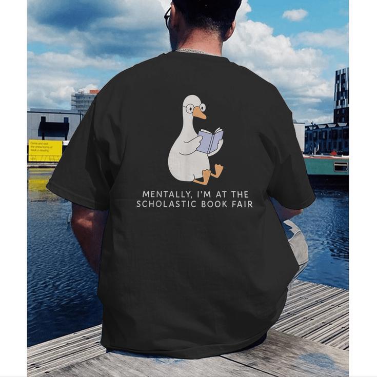 Mentally At The Scholastic Book Fair Retro Vintage Trendy Men's Back Print T-Shirt Mentally At The Scholastic Book Fair Retro Vintage Trendy Men's Back Print T-Shirt