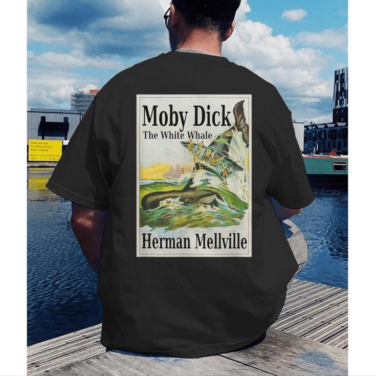 Moby Dick Book Cover Illustration Men's Back Print T-Shirt