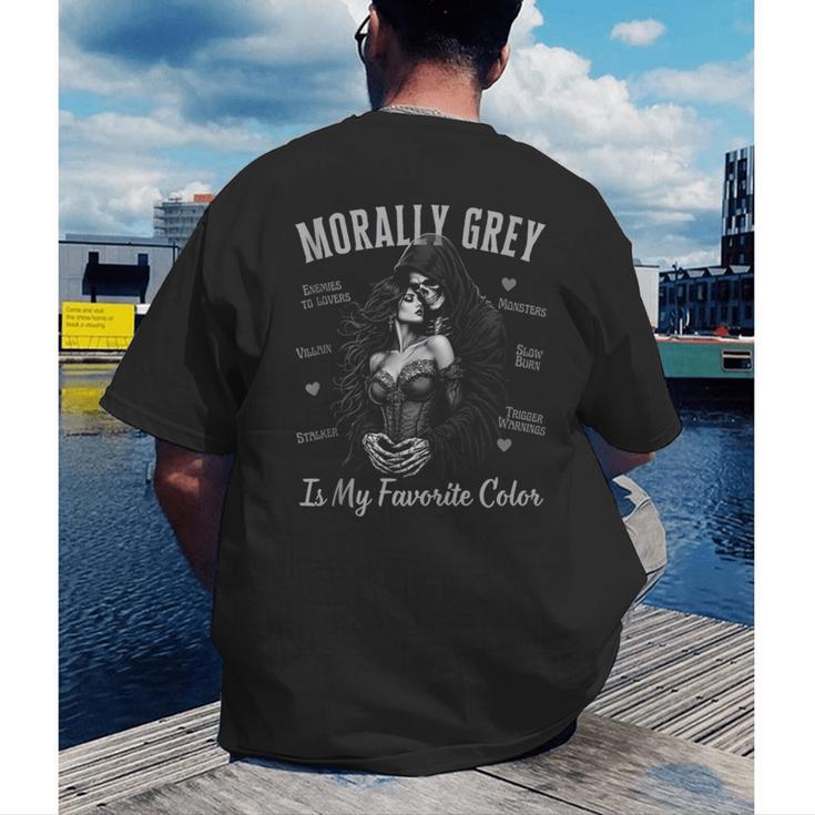 Morally Grey Is My Favorite Color Villain Smutt Book Lover Men's Back Print T-Shirt Morally Grey Is My Favorite Color Villain Smutt Book Lover Men's Back Print T-Shirt