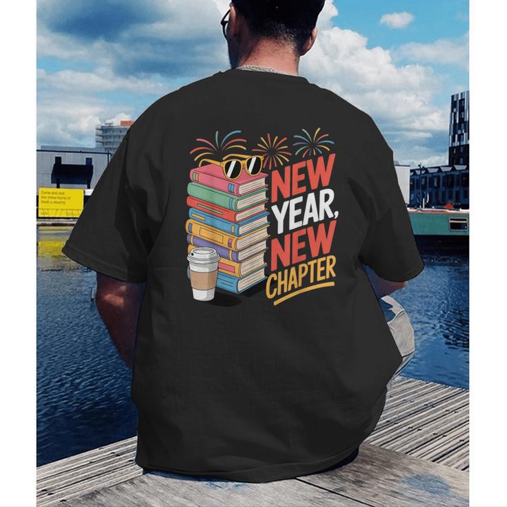 New Year New Chapter Book Lover Reader Men's Back Print T-Shirt New Year New Chapter Book Lover Reader Men's Back Print T-Shirt
