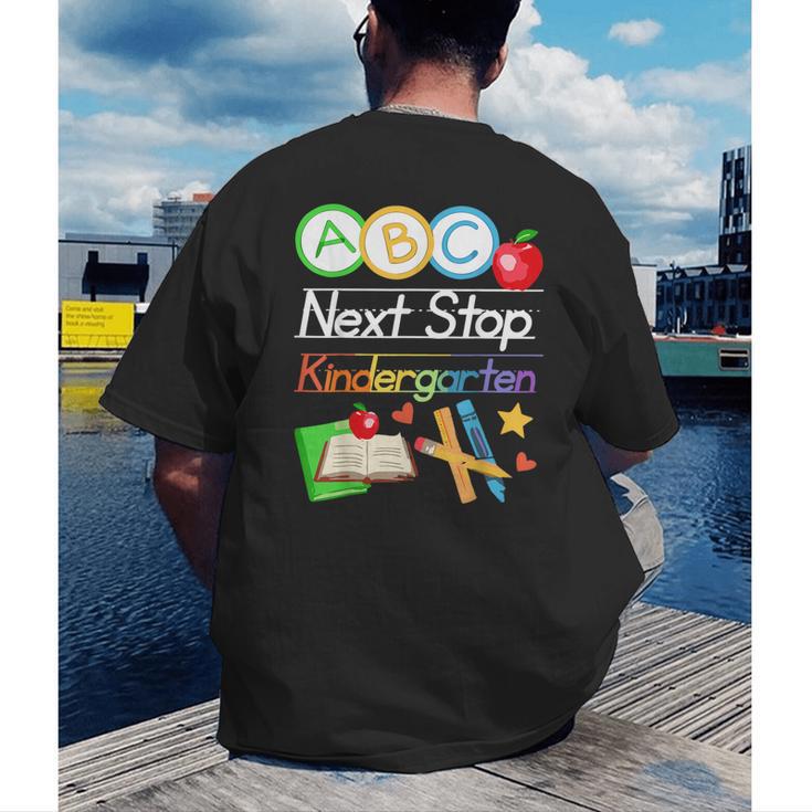 Next Stop Kindergarten Preschool Graduation 2025 Boy Girl Men's Back Print T-Shirt