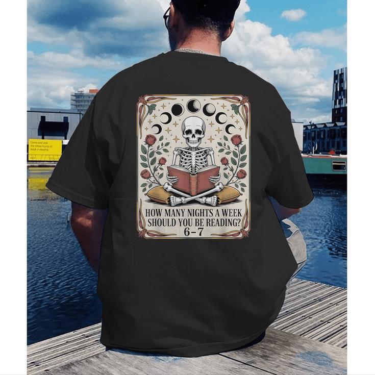 How Many Nights Reading Meme 6 7 Book Lover Men's Back Print T-Shirt How Many Nights Reading Meme 6 7 Book Lover Men's Back Print T-Shirt