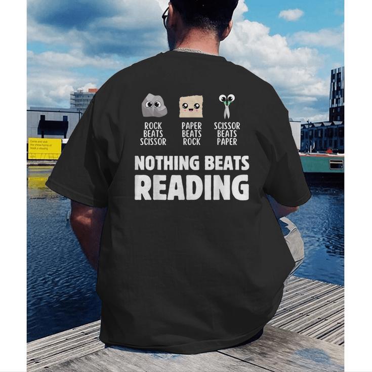 Nothing Beats Reading Librarian Book Bookworm Men's Back Print T-Shirt