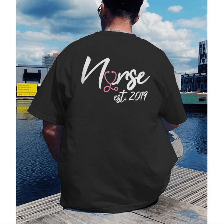 Nursing School Survivor Apparel Graduation Nurse RN EST 2019 Men's Back Print T-Shirt