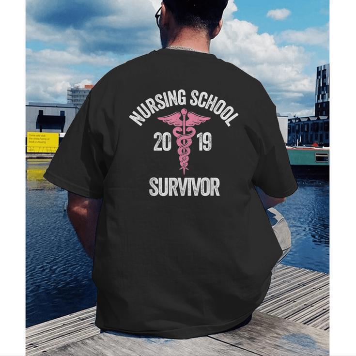 Nursing School Survivor Apparel Graduation Party Nurse RN Men's Back Print T-Shirt