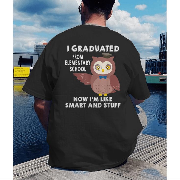 Owl Elementary Graduation Shirt-6th Grade Graduation Men's Back Print T-Shirt